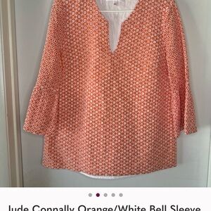 Jude Connally Orange/White Bell Sleeve Carley Blouse